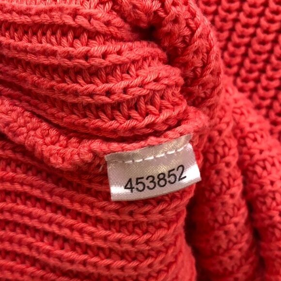 Ann Taylor Factory Womens Sweater Medium V-Neck Ribbed Knit Coral Pullover Cozy - Picture 9 of 11